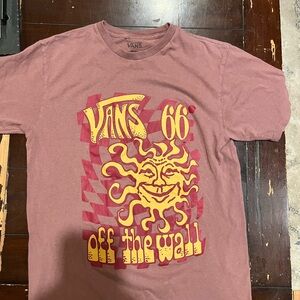 Vans Red Short Sleeve Tee with Psychedelic Graphic